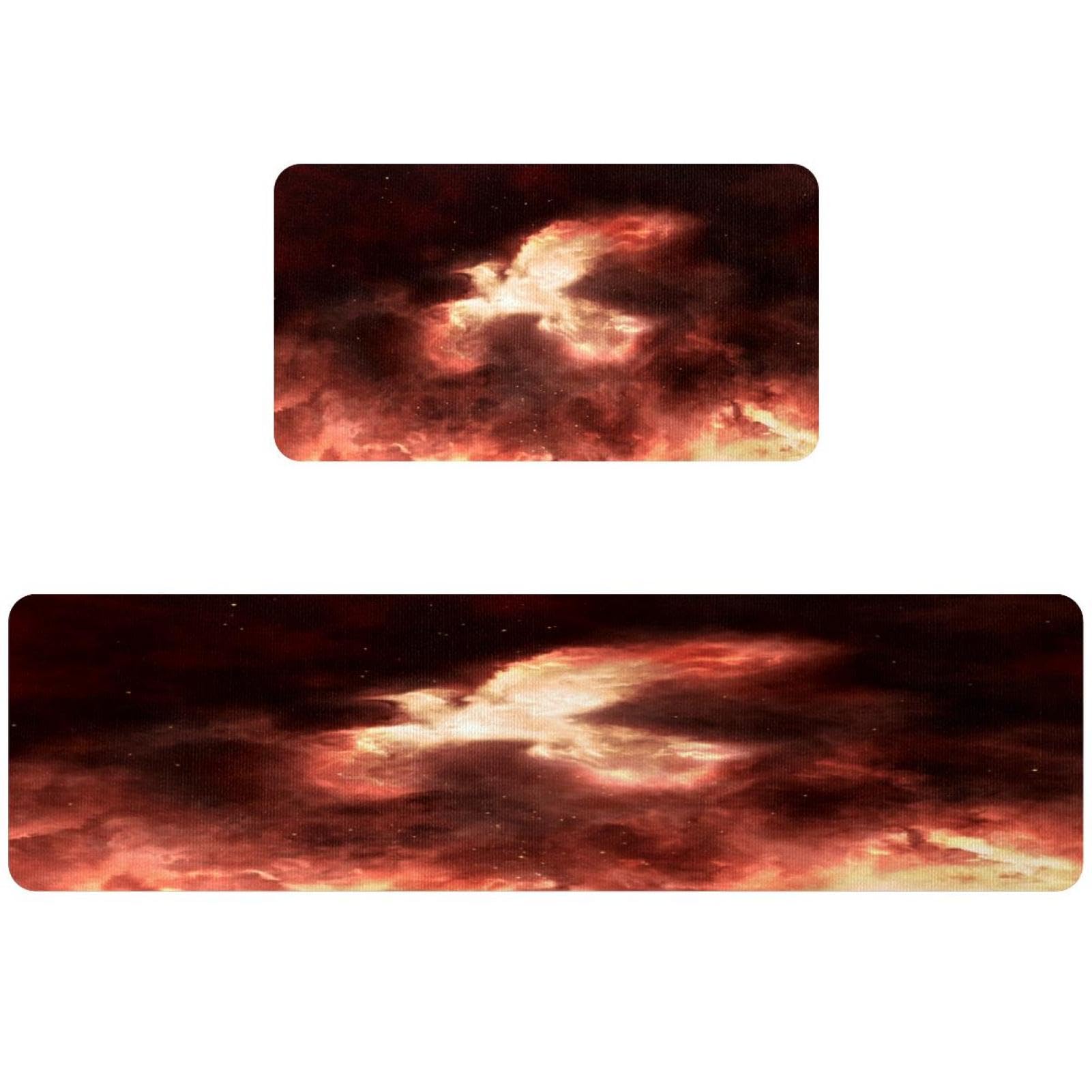Alfombrillas de cocina antideslizantes Firebird Phoenix Flames lavables 2 piezas