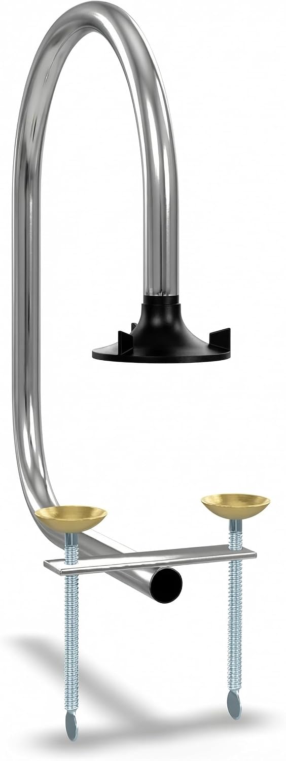 Chrome-Plated Metal Service Rail, Silver, Bar Waitress Stall, 16 7/8 x 11 7/8 x 6 Inches, Clamp Mount