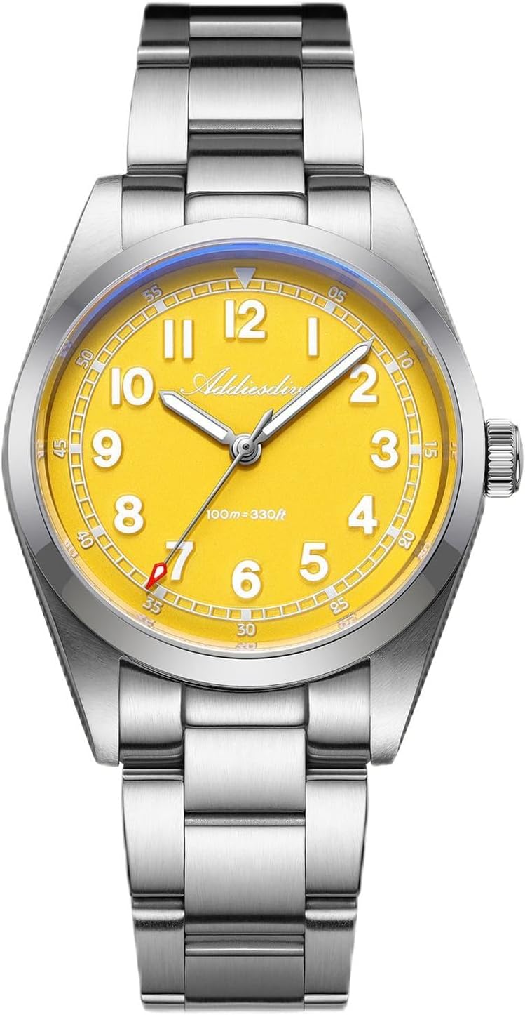 ADDIESDIVE 9 MM Mens Watch Synthetic Sapphire Easy to Read Arabic Numeral Face BGW9 Luminous 100 M Waterproof Quartz Analog Dress Watches