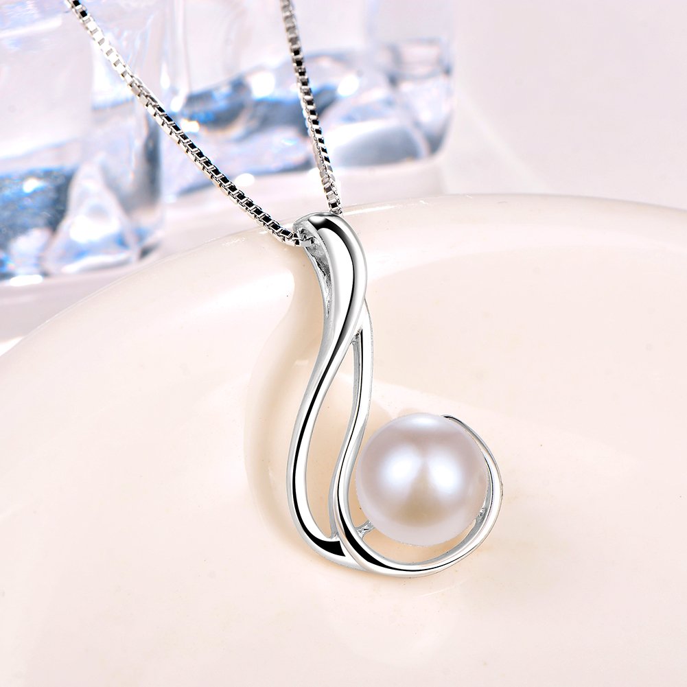 Nonnyl S925 - Collar de perlas cultivadas en agua dulce para mujer