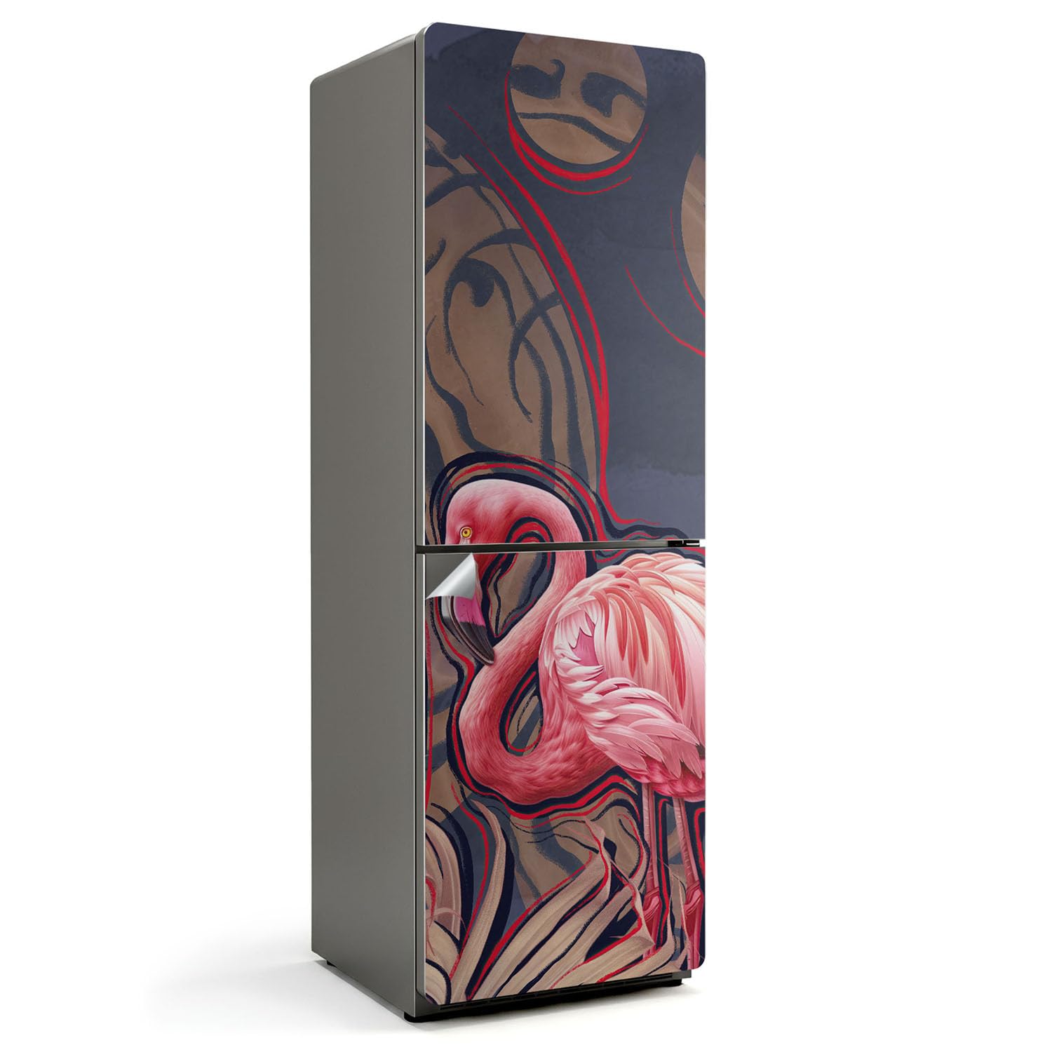 Stickers pour réfrigérateur flamant rose 60x180 cm pour cuisine