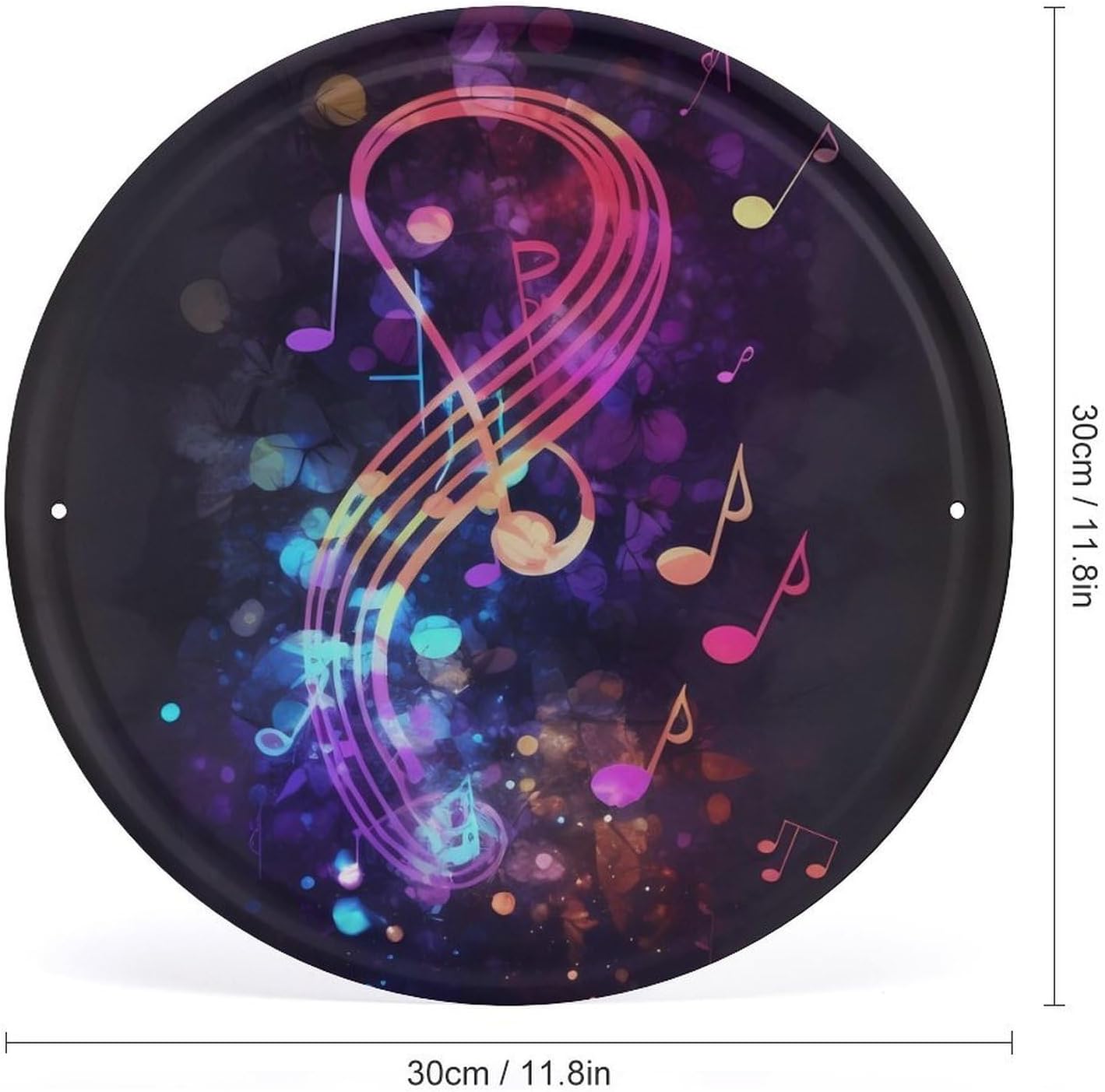 Colorful Galaxy Music Note Round Vintage Tin Sign Metal Wall Plaque Decor image 2