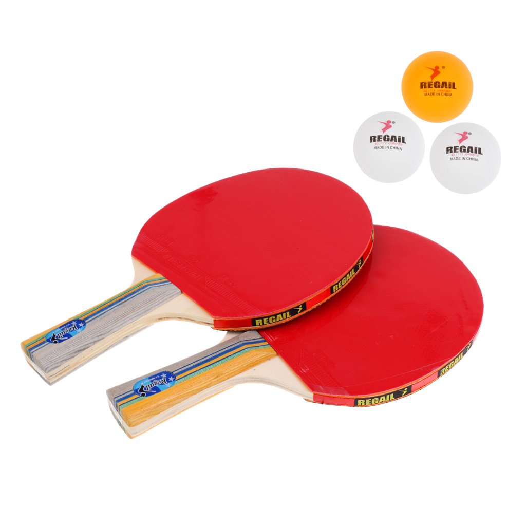 1 Paar Tischtennisschläger mit langem Griff + Bälle und Abdeckung