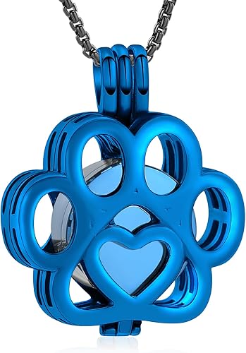 Miniatura 66 de Oinsi Joyería de Cremación de Mascotas Para Cenizas Para Perro/Gato con Forma de Pata de Acero Inoxidable Medallón Conmemorativo Collar de Urna Mini