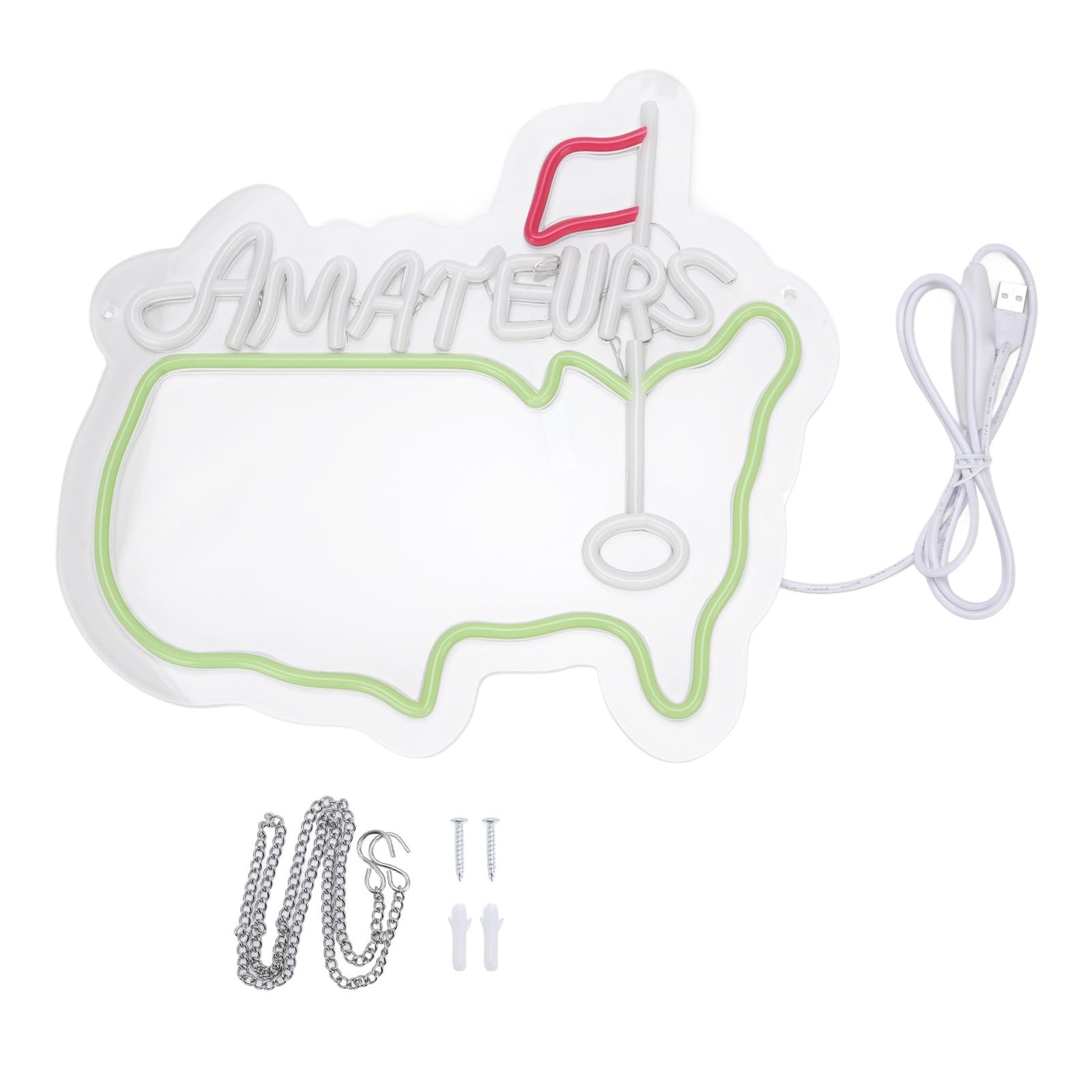 Jeffergarden Neon Schild Amateur, LED Golf Neon Licht Grün Dimmbar Wand,