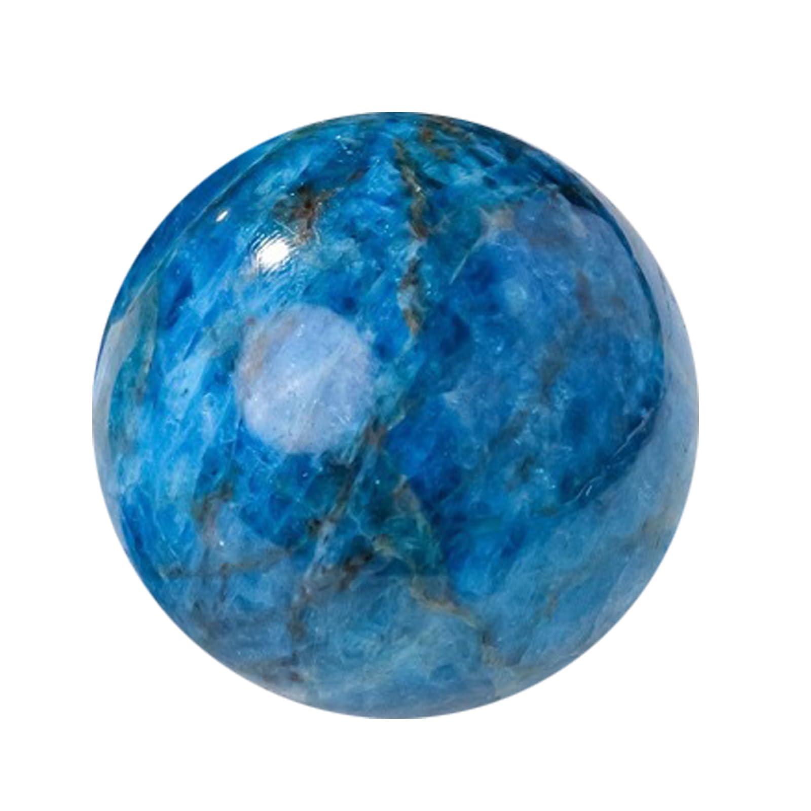 Phhxkkuo Natural Blue Apatite Sphere | Old Mine Polished Crystal Ball | Ancient Soul Stone for Spiritual Healing, Meditation & Desktop Home Decor,8~9cm