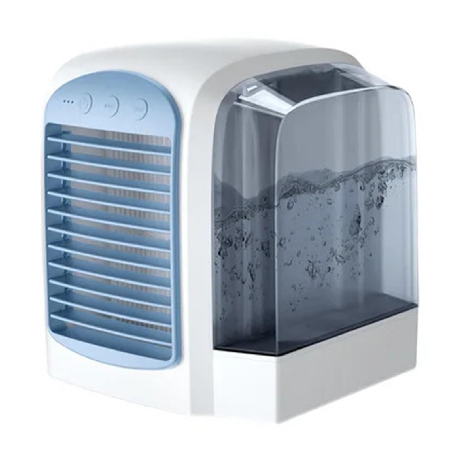 Mini Air Conditioner Portable Water Cooling Fan Humidifier Purifier Desktop Cooler With Night Light For Office Home Airflow Comfort Refreshing Breeze(Blue)