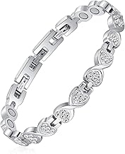 Feraco Magnetic Bracelets for Women with 3800 Gauss Effective Magnets, Stainless Steel Bracelet with Sparkling Zirconia, Infinite Symbol