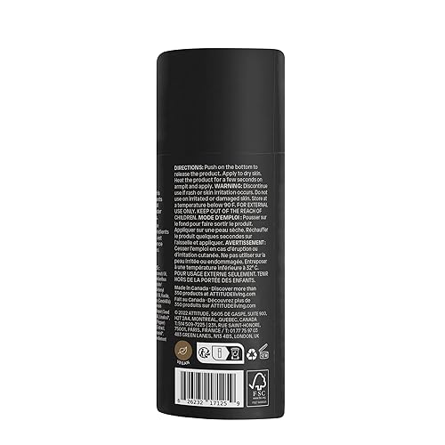 Miniatura 2 de ATTITUDE Natural Deodorant, Aluminum-free, Odor Control & Long Lasting, Nourishing Ingredients, Castor, Jojoba Oils, Baking Soda-free, EWG Verified
