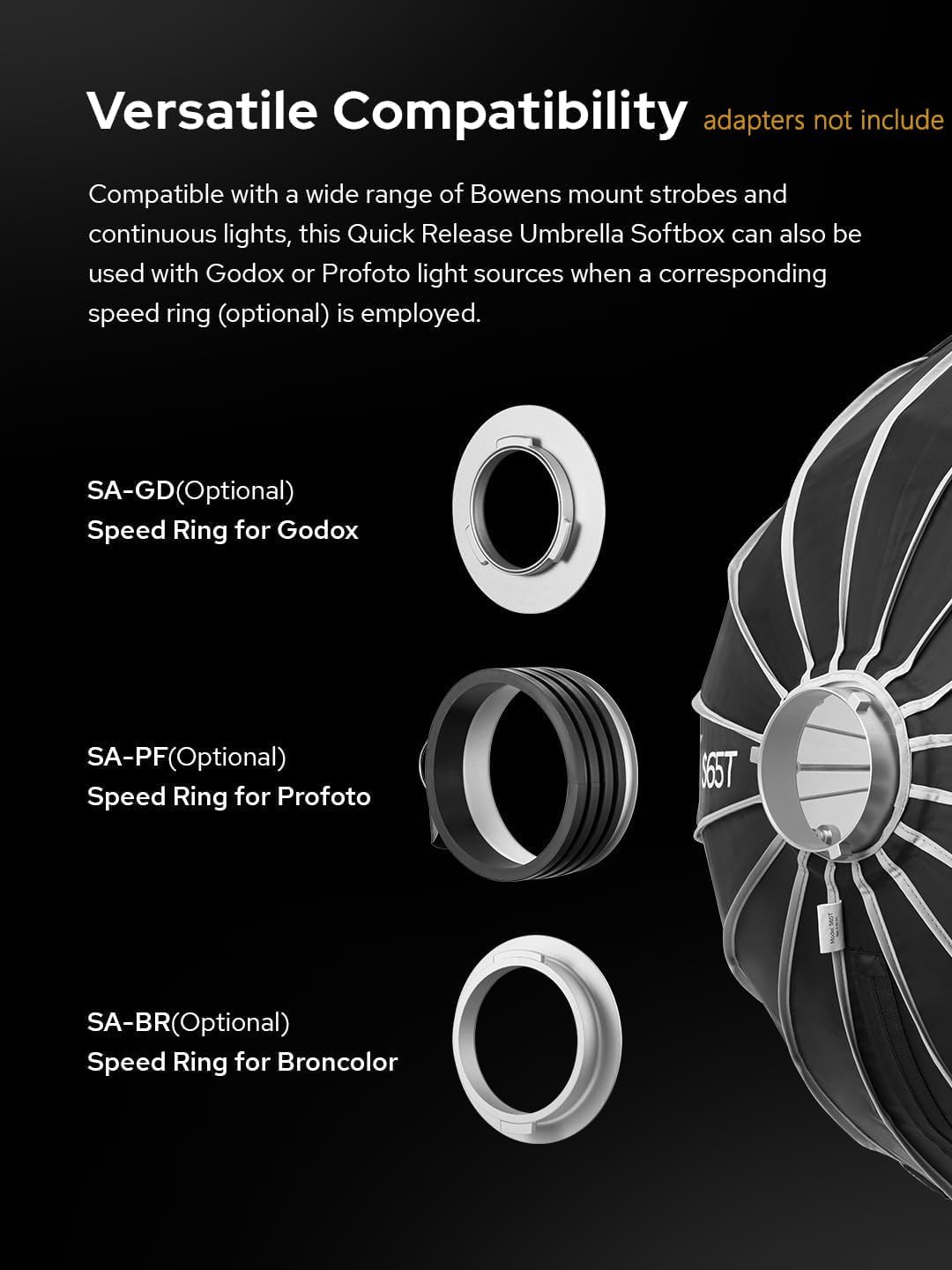 Godox S85T 85cm/33.5in Softbox Bowens Mount, 1s Quick Release & Close, Portable Umbrella Soft Box Fast Setup with Diffusers for Photography Monolight Studio Strobe Continuous Light Accessories