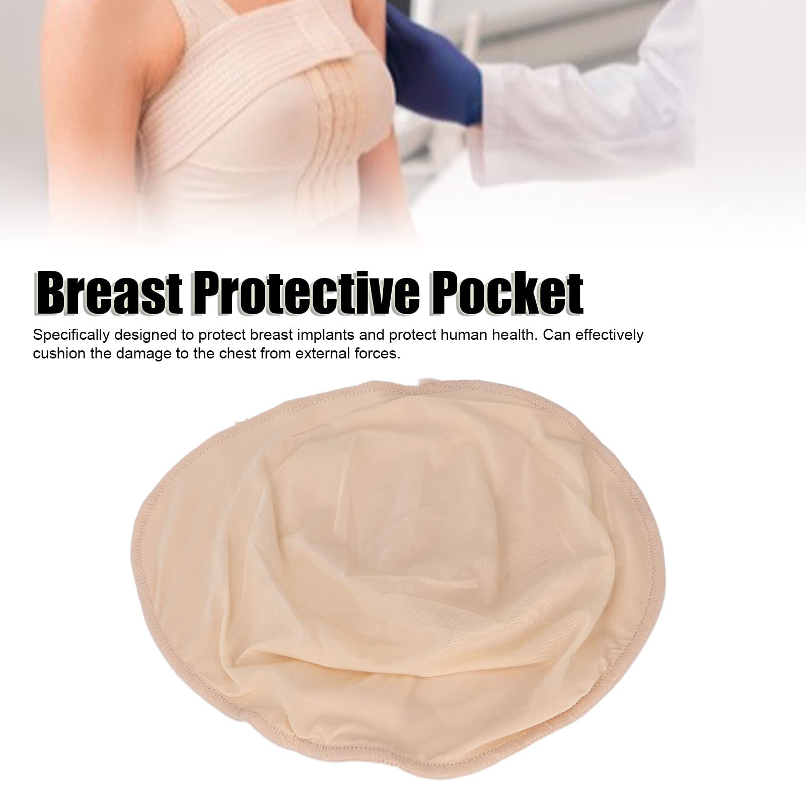 Custodia Protettiva per Protesi Al Seno in Silicone per Protesi Femminile per Mastectomia Gancio in Cotone per Tette Finte (Destra