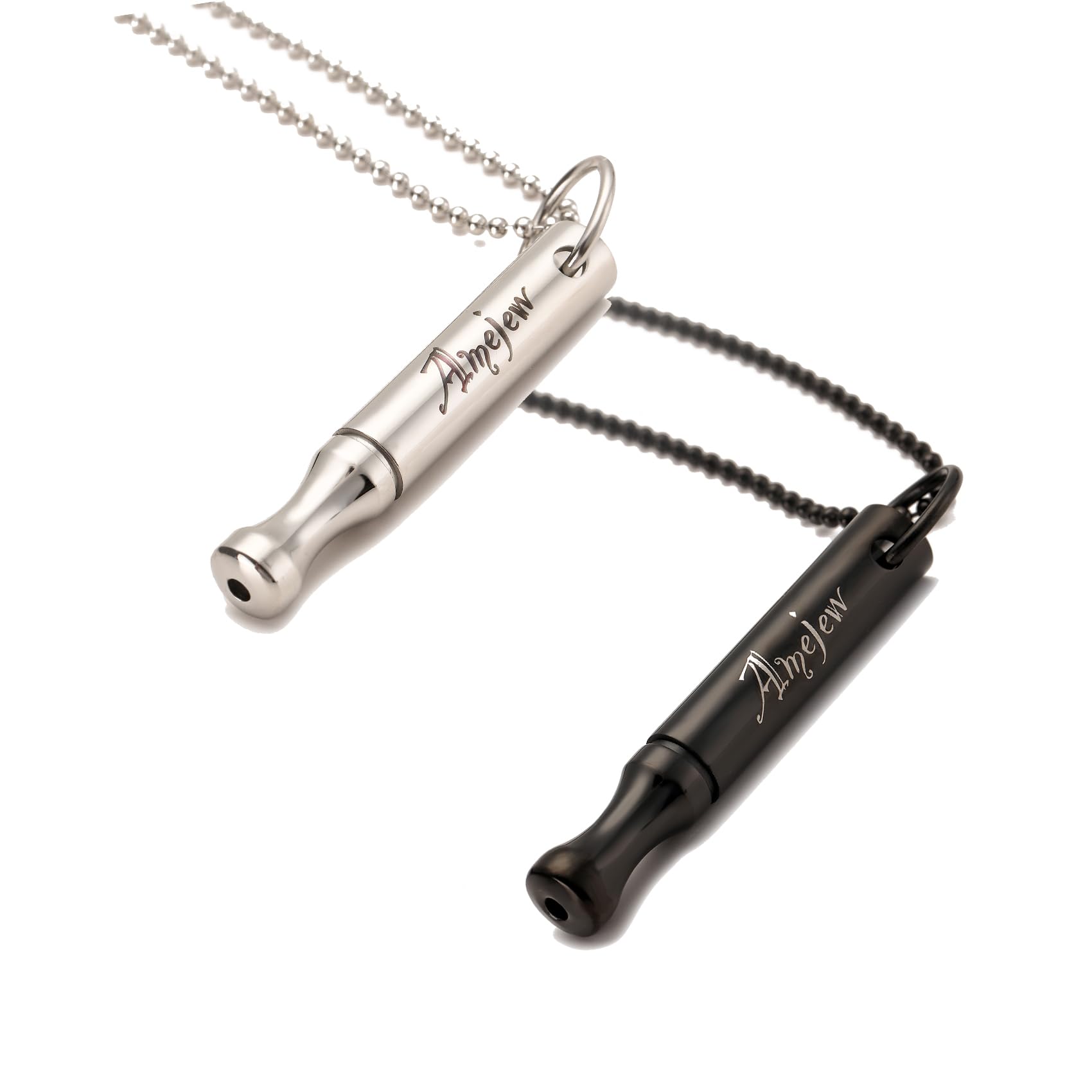 Amejew Stainless Steel Breathing Necklace,Mindful Breathlace Nnecklace,Strong Chain - Breathing Necklace for Breathwork,Anxiety Stress Relief