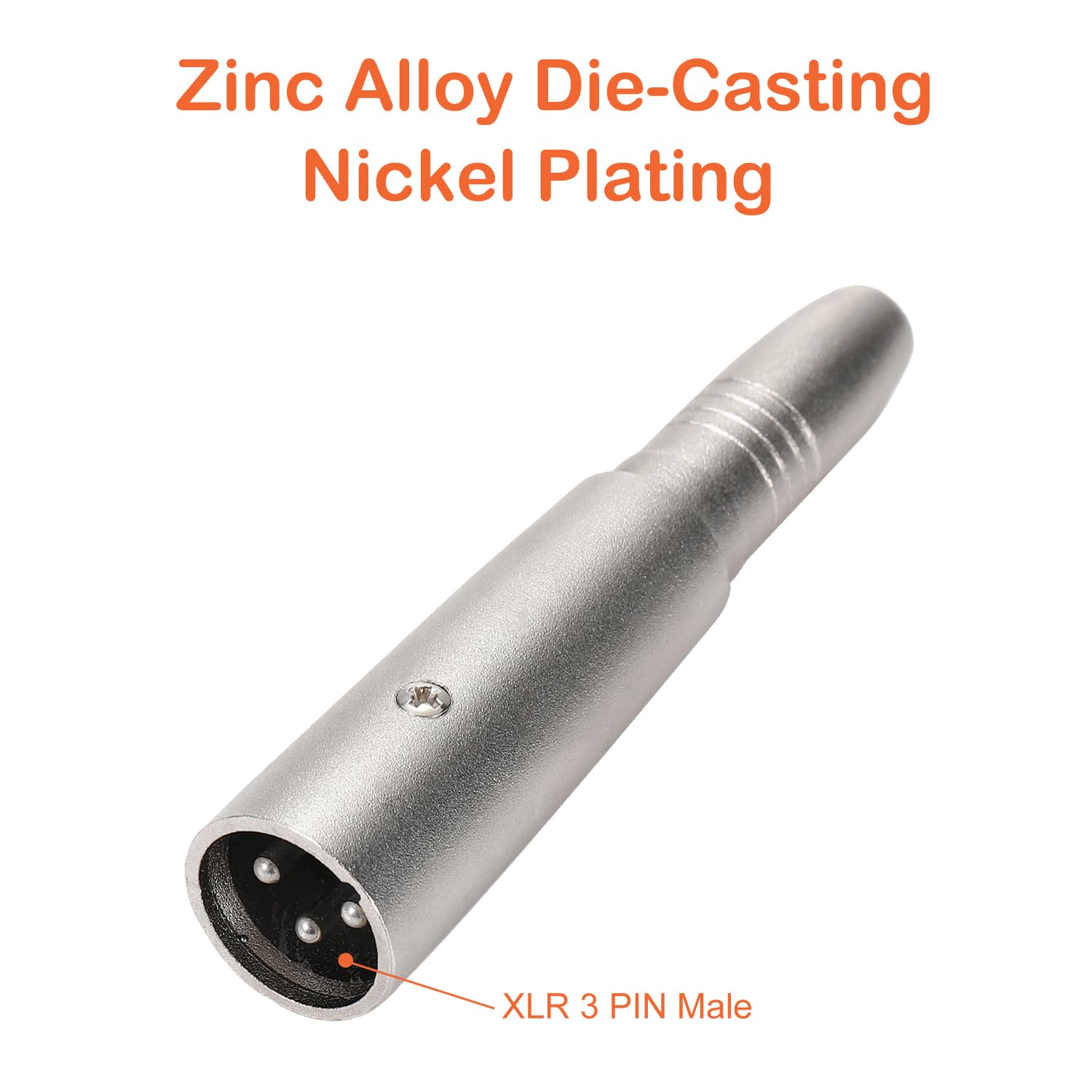 Greluma 1 pièce adaptateur XLR mâle vers femelle 6,35mm, prise XLR 3 broches vers connecteur audio prise 1/4",convertisseur TS/TRS vers prise XLR pour mixeurs,microphone,amplificateur