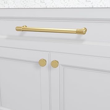10 Pack Kitchen Cabinet Knobs Brushed Gold Cabinet Pulls Gold Knurled Drawer Knobs Solid Kitchen Hardware