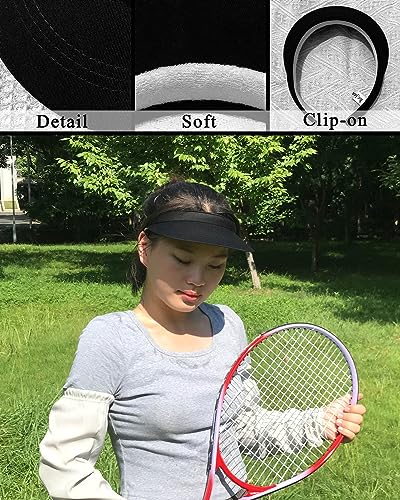 Image of 3 Pack Sports Sun Visor Hat Women Men Adjustable Clip On Visors Outdoor Golf Beach Cap