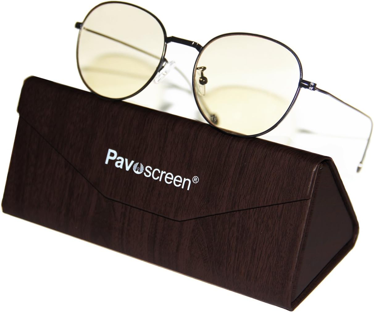 Blue Blocking Reading Glasses, Pavoscreen Anti Blue Light Glasses 100% UV Protection Vintage Round Anti Blue Ray Scratch Resistant Lens Unisex Lightweight Metal Alloy Frame Eyewear Glasses (Black)