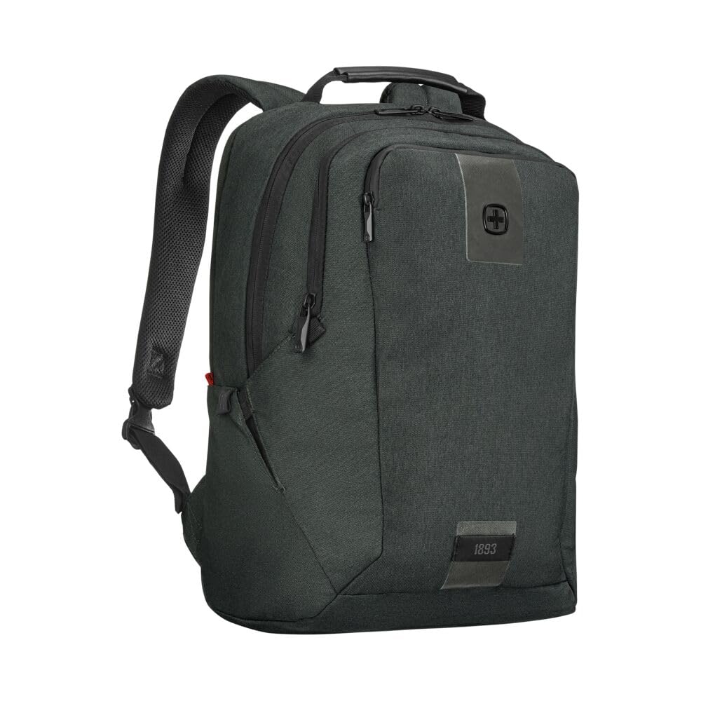 WENGER Zaino Porta PC MX ECO Professional con Tasca per Tablet, Notebook 16”, Tablet 10”, Organizer, 20 l, Uomo Donna, Ufficio Viaggi di Lavoro Università, Nero, Sostenibile, 612261