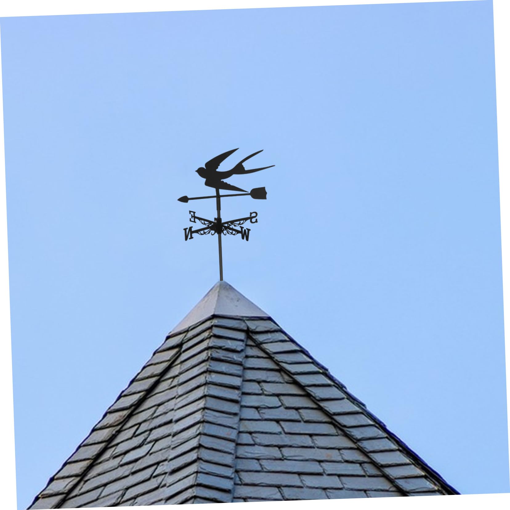 Toddmomy Veleta de Ave de Hierro Forjado Veleta Viento y Señal de Dirección para Decoración de Jardín Exterior Decorativa de Metal para Techo