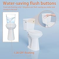 Vista 6 de SUPERFLO Inodoro alargado alto de 21 pulgadas de alto, descarga individual y áspero de 12 pulgadas, recipiente de inodoro de baño con trampa en S