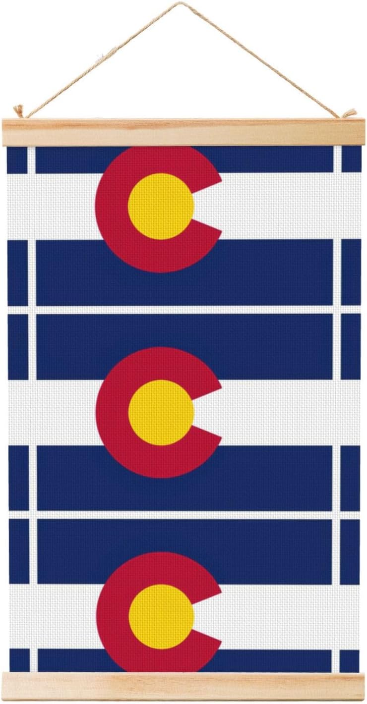 Colorado State Flag Print Poster Hanger,Hanging Poster, Poster Frame,Wood Poster Hanger, For Wall Hanging