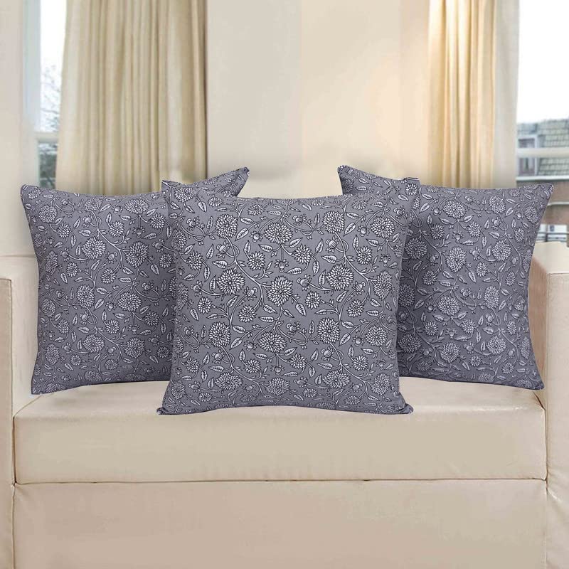 Image of Texstylers Pure Cotton Reversible Jaipuri Print 12x12 Inch Cushion Covers,01