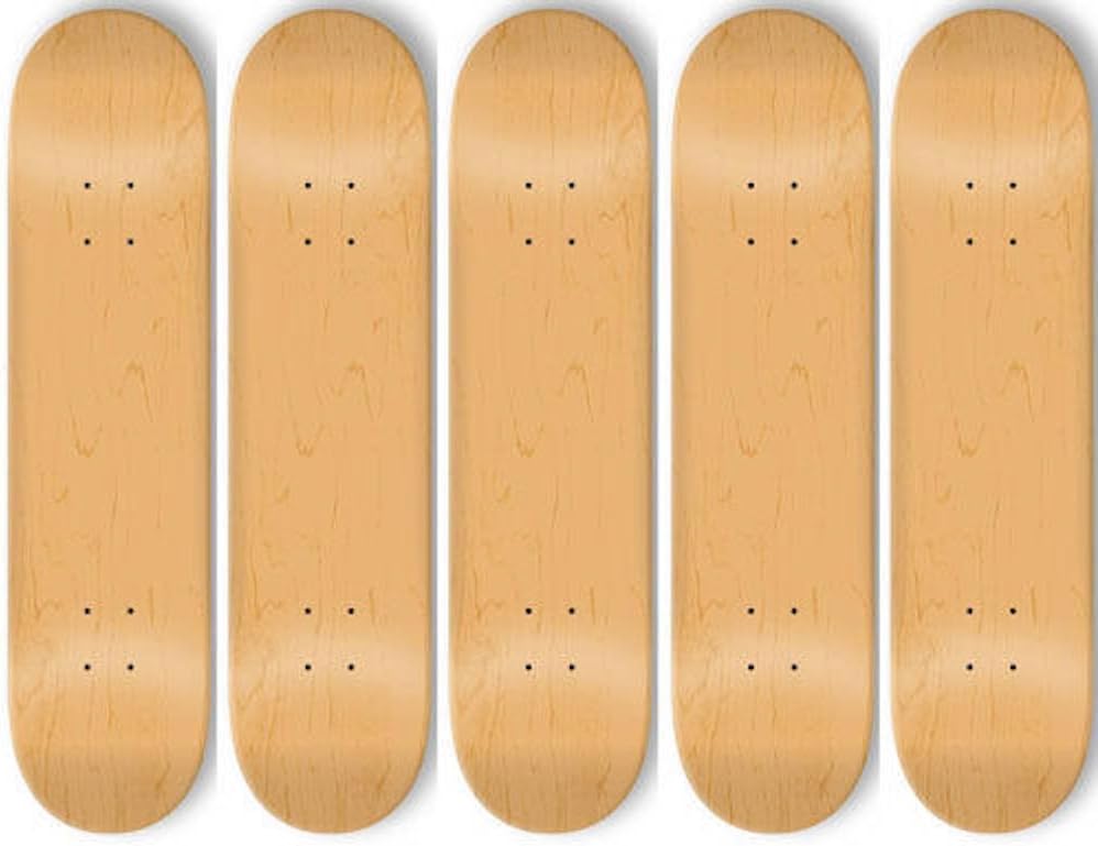Natural 5 Blank Skateboard Decks Deck 7.5 In Natural + Griptape