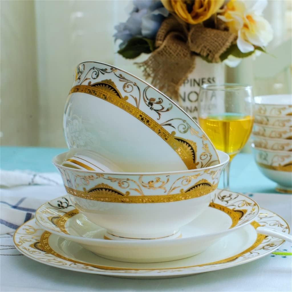 食器セット クリエイティブ緑色植物ディナーセット近代的なシンプルなディナーサービスコンビネーションセット家庭用陶磁器食器セット18 プレートセット -  キッチン食器セット、セラミック食器セット、35点の青磁ディナーセット ディナーセット、35ピース セラミック食器 ... 食器 60ピース セラミック食器セット ボウル 景徳鎮ボーンチャイナ食器 ボウル 皿 家庭用 ユニセックス