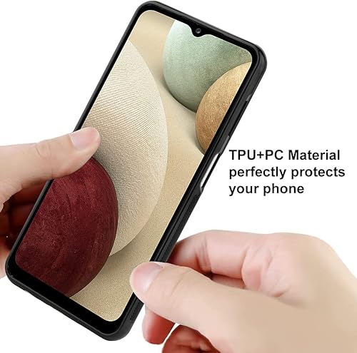 Miniatura 6 de SAKUULO Funda para Samsung Galaxy A12, protector de pantalla + soporte Diseño de mariposa morada, textura de neumático antideslizante, a prueba de