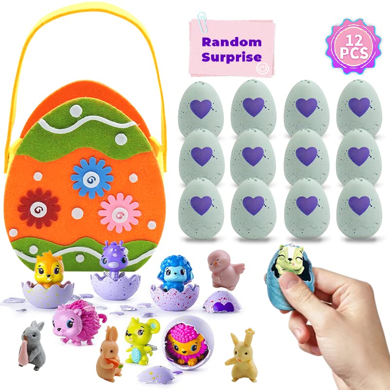 Prefilled Easter Eggs, Filled Easter Baskets for Kids,12 Pcs Filled Mini Toys Surprise Eggs for Easter Eggs Hunt, Easter Basket Stuffers & Easter Treats, Easter Goodies Favours for Girls and Boys
