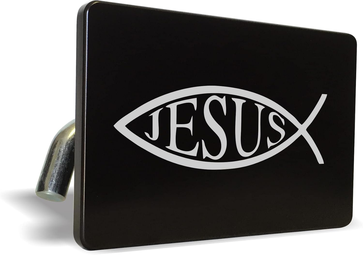 Jesus Fish (Design) Premium Quality Anodized Billet Aluminum Laser Etched UV Resistant Metal Trailer/Tow Hitch Cover for 2" Receivers, Luxury Product for Truck, SUV or Car