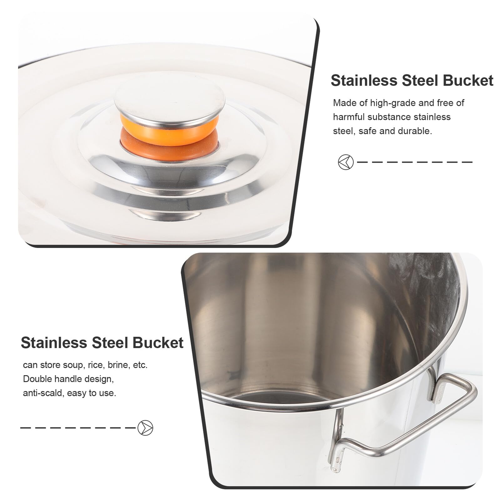 Angoily Pentola per Brodo in Acciaio Inox Manici Resistenti, capacità per Cottura di Frutti di Mare e Zuppe, Design Pratico per Uso Quotidiano in Cucina