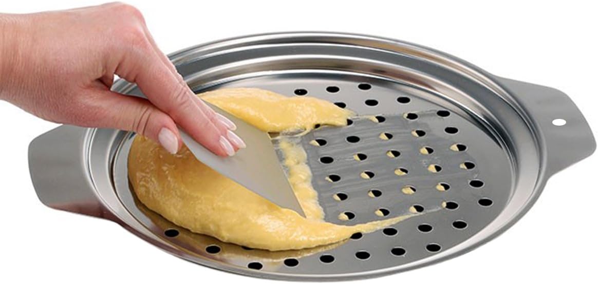 Stainless Steel Spaetzle Maker Lid with Scraper Traditional German Egg Noodle Maker Pan Pot Spaghetti Strainer