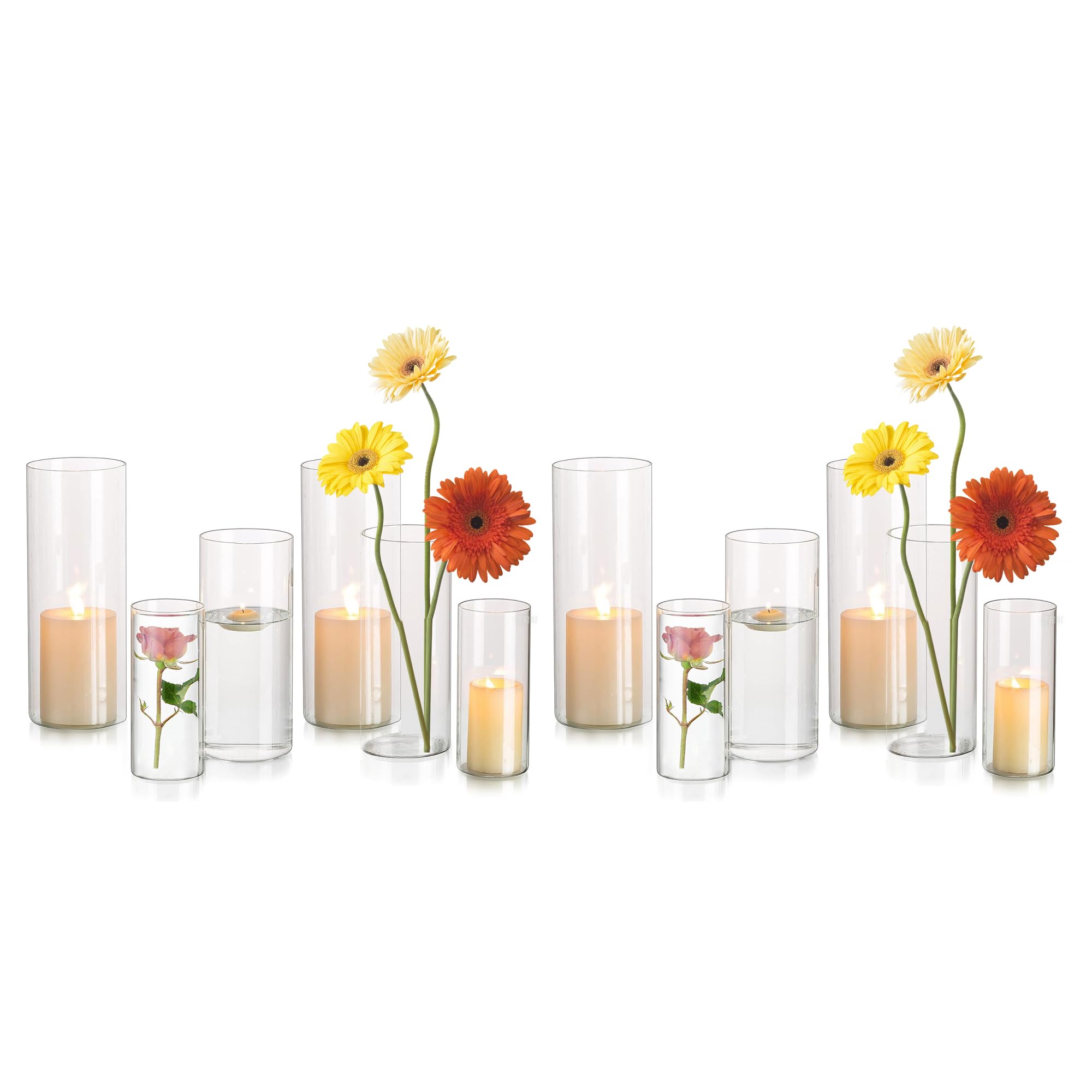 Hurricane Candle Holder Glasseam Set Of 6 Hurricane Glass Candle ...