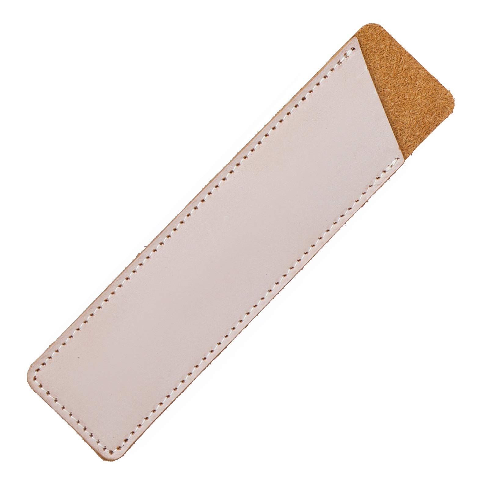 Estuches para lápices, funda para bolígrafo, estuche para bolígrafo hecho a mano de cuero genuino, estuche doble para bolígrafo, caja de almacenamiento para fuente (rojo, 16 x 4 cm) (marrón 16 x 4 c