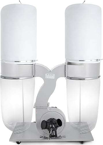 VEVOR Colector de polvo 3HP con bolsa de flujo de aire de 2300 CFM, colector de polvo portátil de 110 V, filtro de bolsa de 5 micrones