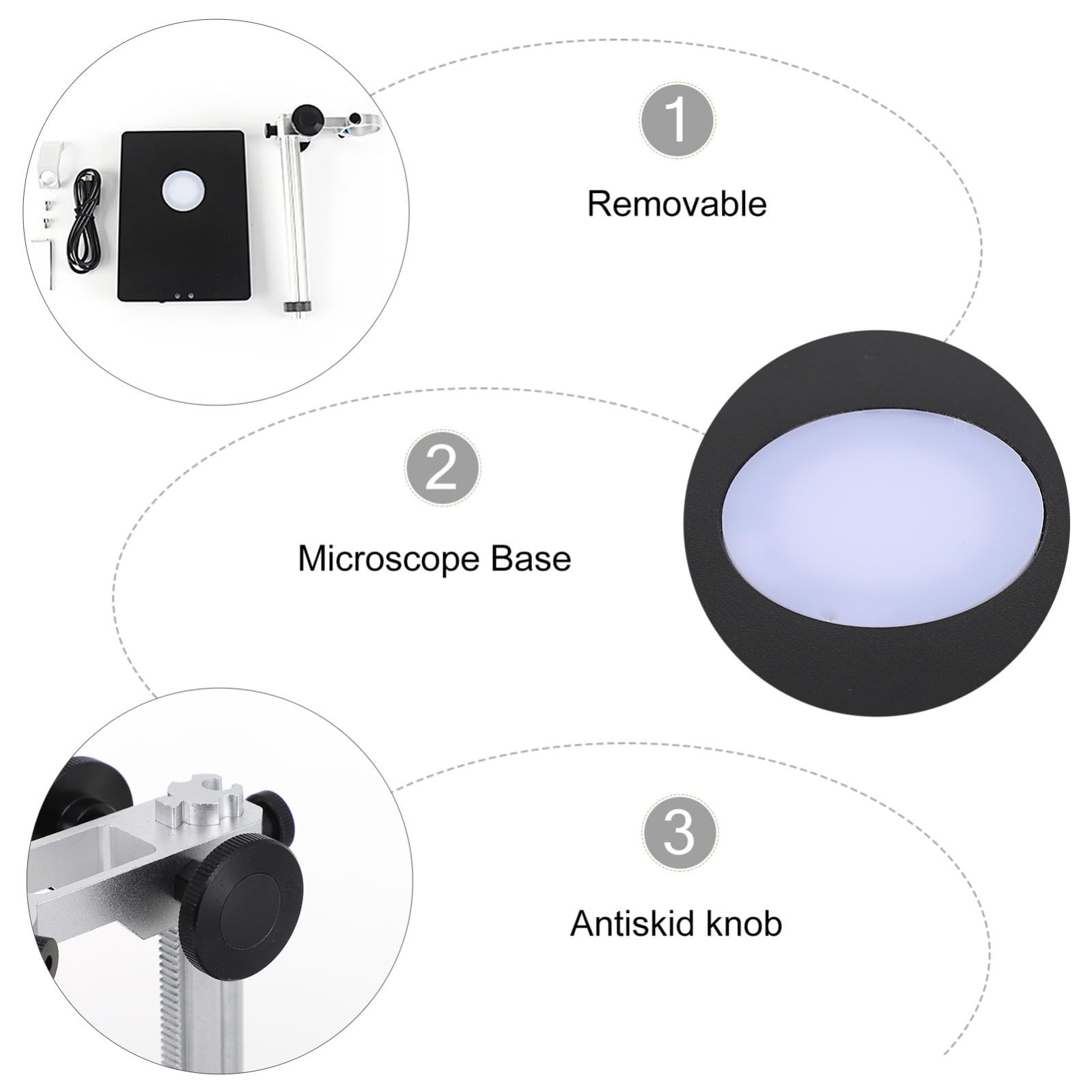 jojofuny Supporto Regolabile in Acciaio Nero Resistente Agli Urti con Base Stabile per Microscopio e Telecamera Industriale per Laboratorio e Scrivania