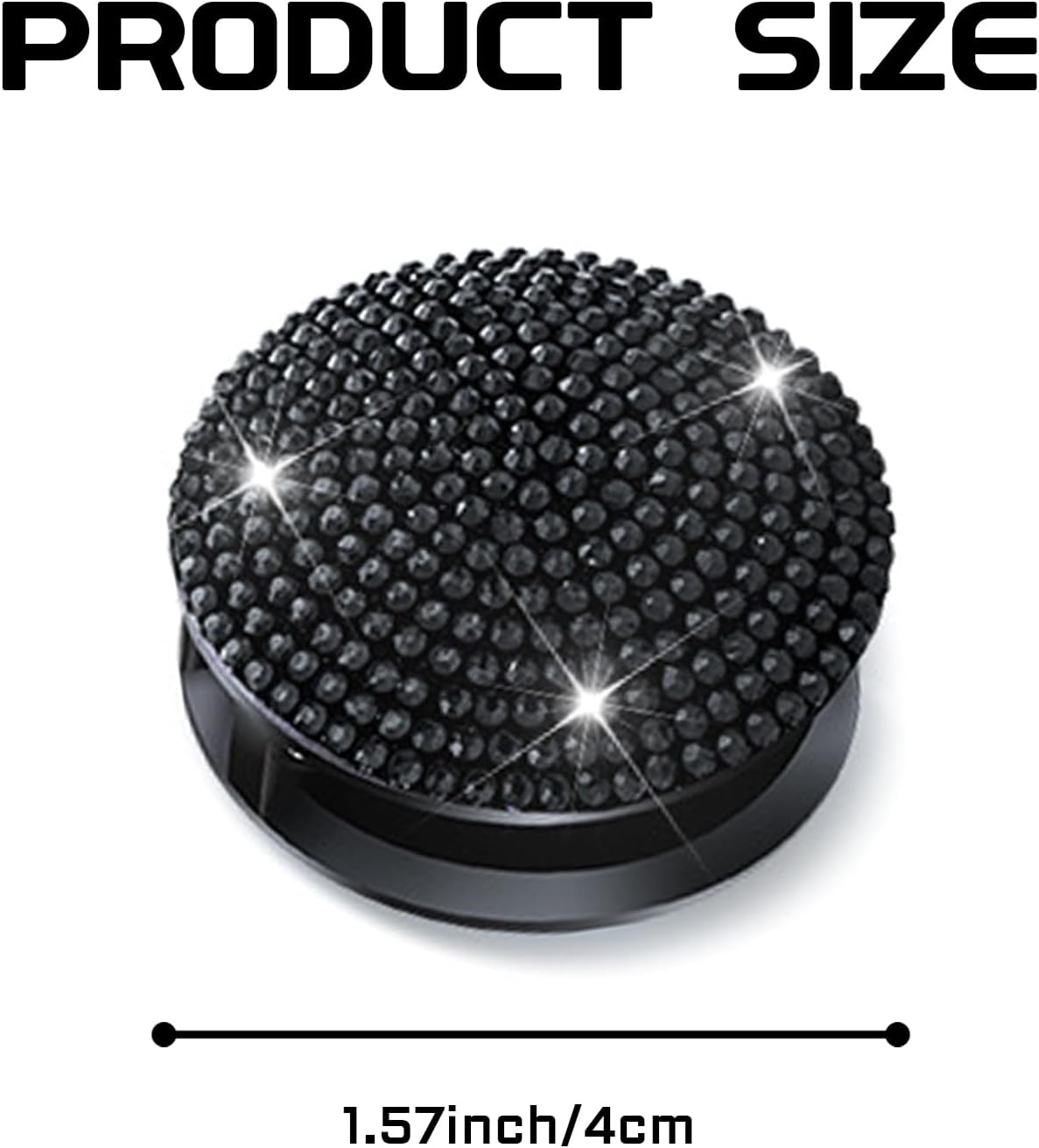 Push Start Button Cover, Luxury Bling Rhinestone Anti-Scratch Protective Ring Cap for Car Engine Start Stop Switch, Sparkly Crystal Decor Accessory to Prevent Wear & Add Style (Black) image 2