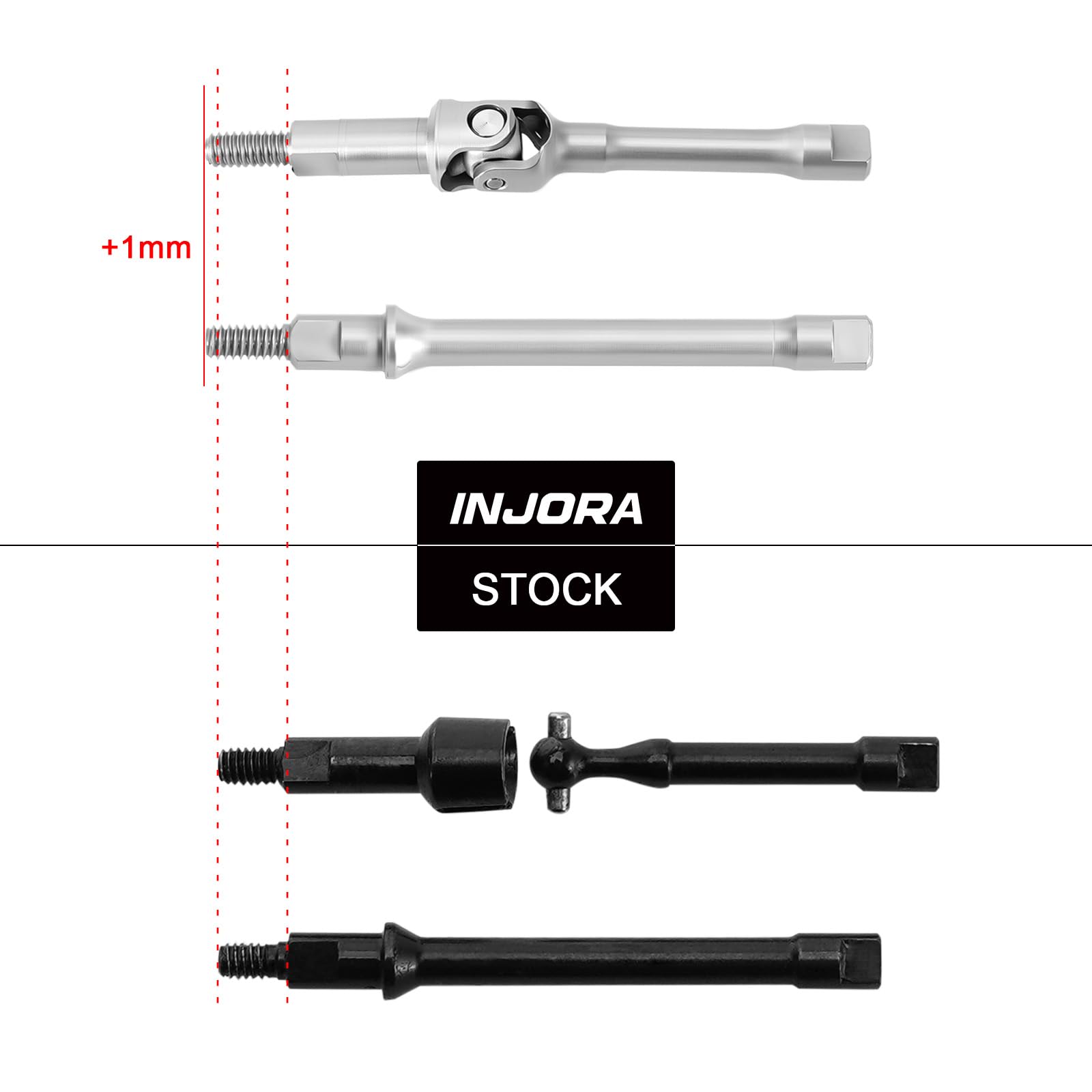INJORA Asse CVD in acciaio inox per SCX30 1/30