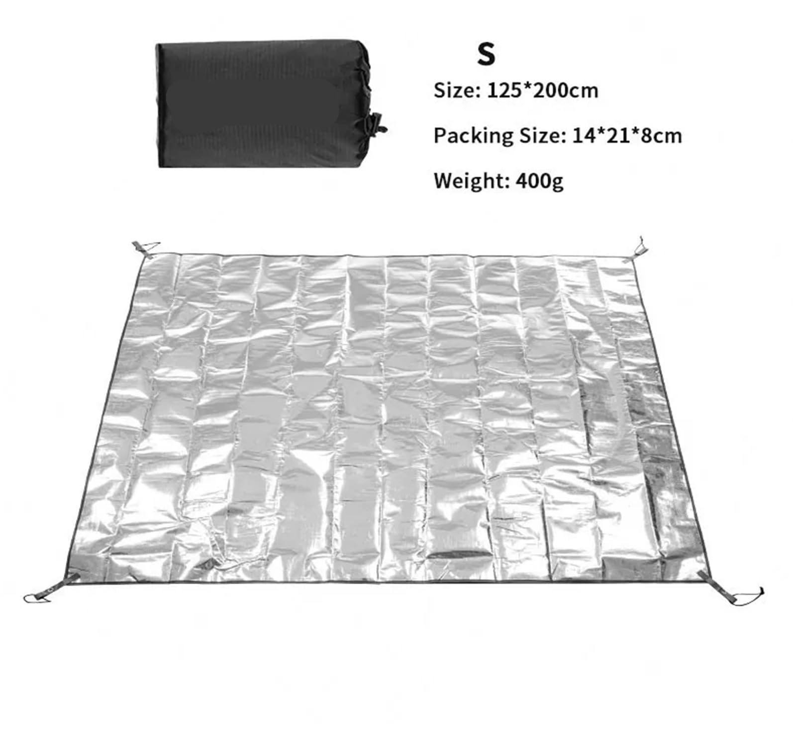Esterilla de Camping de Aluminio, Aislamiento térmico Ultraligero Plegable de la Estera Que acampa del Papel de Aluminio