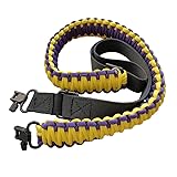 Ci Wigo Double Woven Paracord Gun Rifle Sling with Non Slip Adjustable Strap (Purple Yellow)