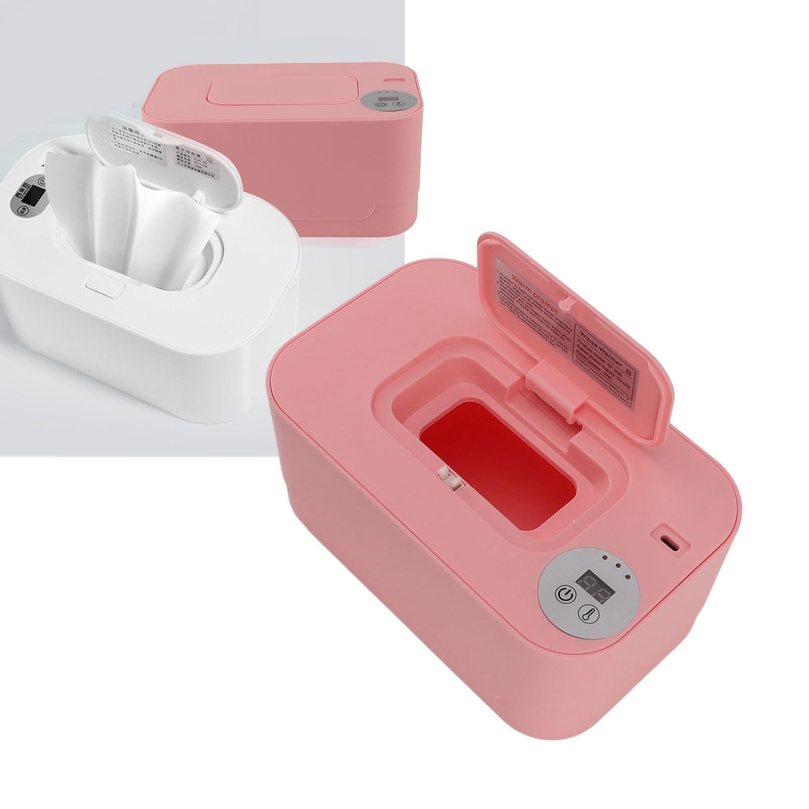 Baby Wipes Warmer, Practical Moisturising Wipe Dispenser with Constant Temperature, Night Light - Image 3
