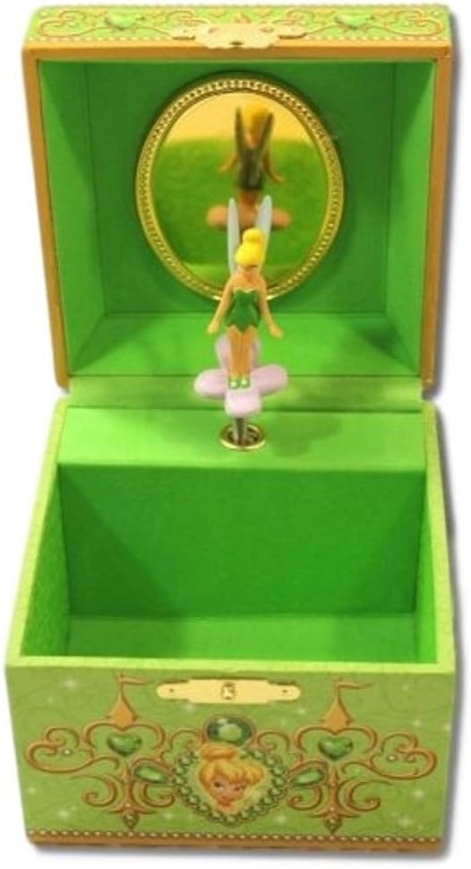Disney Parks Tinkerbell Musical Jewelry Box - Disney Parks Exclusive & Limited Availability + BONUS Fairy Temporary Tattoos Included