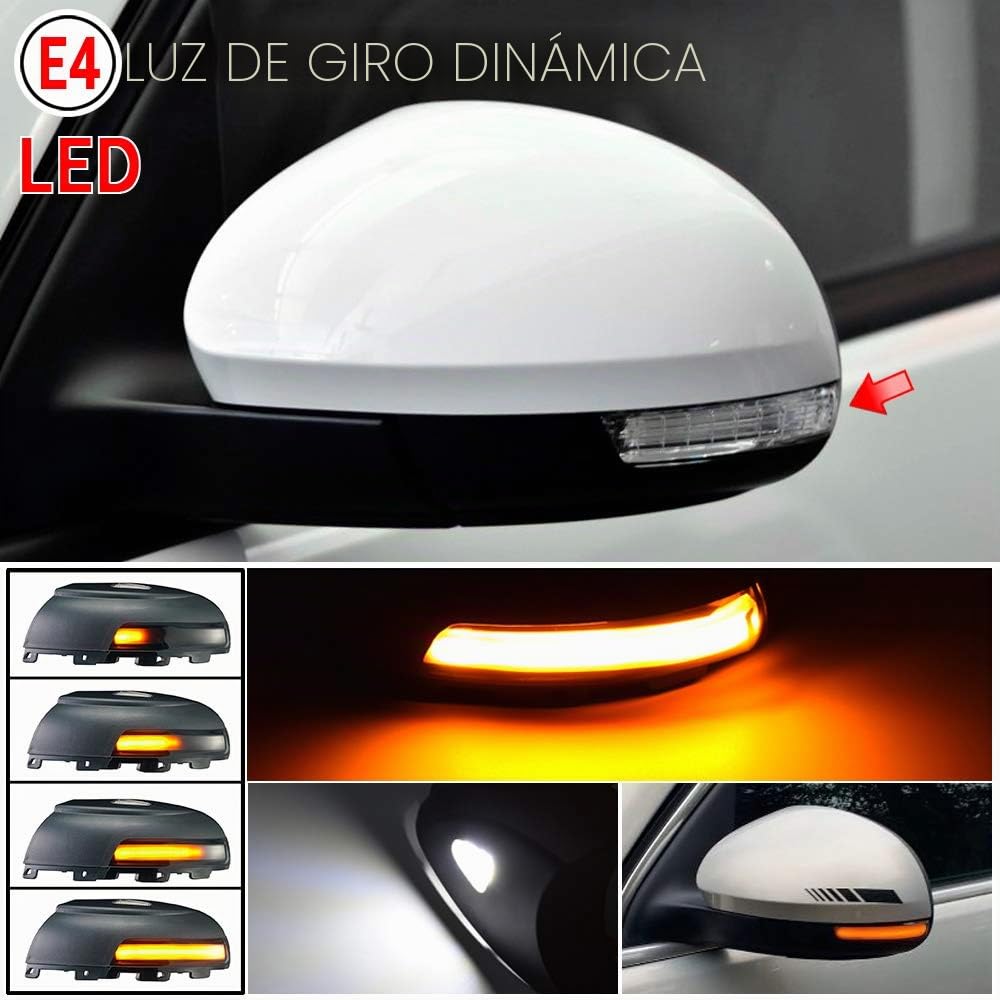2 intermitentes dinámicos LED, compatibles con MK1 Tiguan 2008-2016 Sharan 2012-2015 (amarillo)