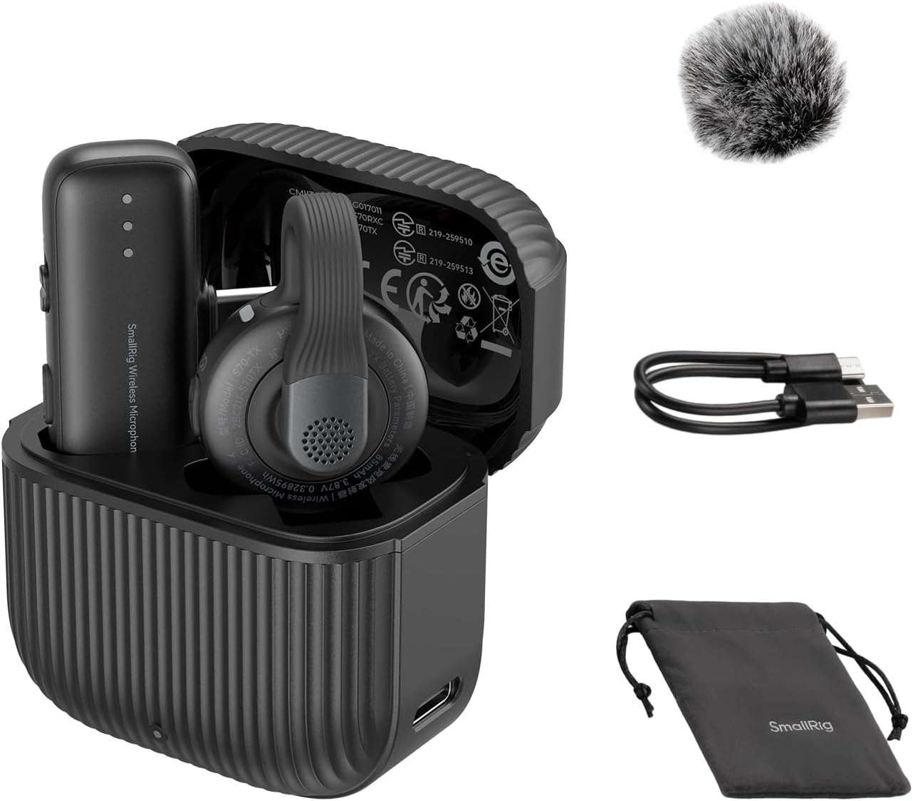 SMALLRIG Wireless Mic S70-C1 (1 TX + 1 RX) - Black