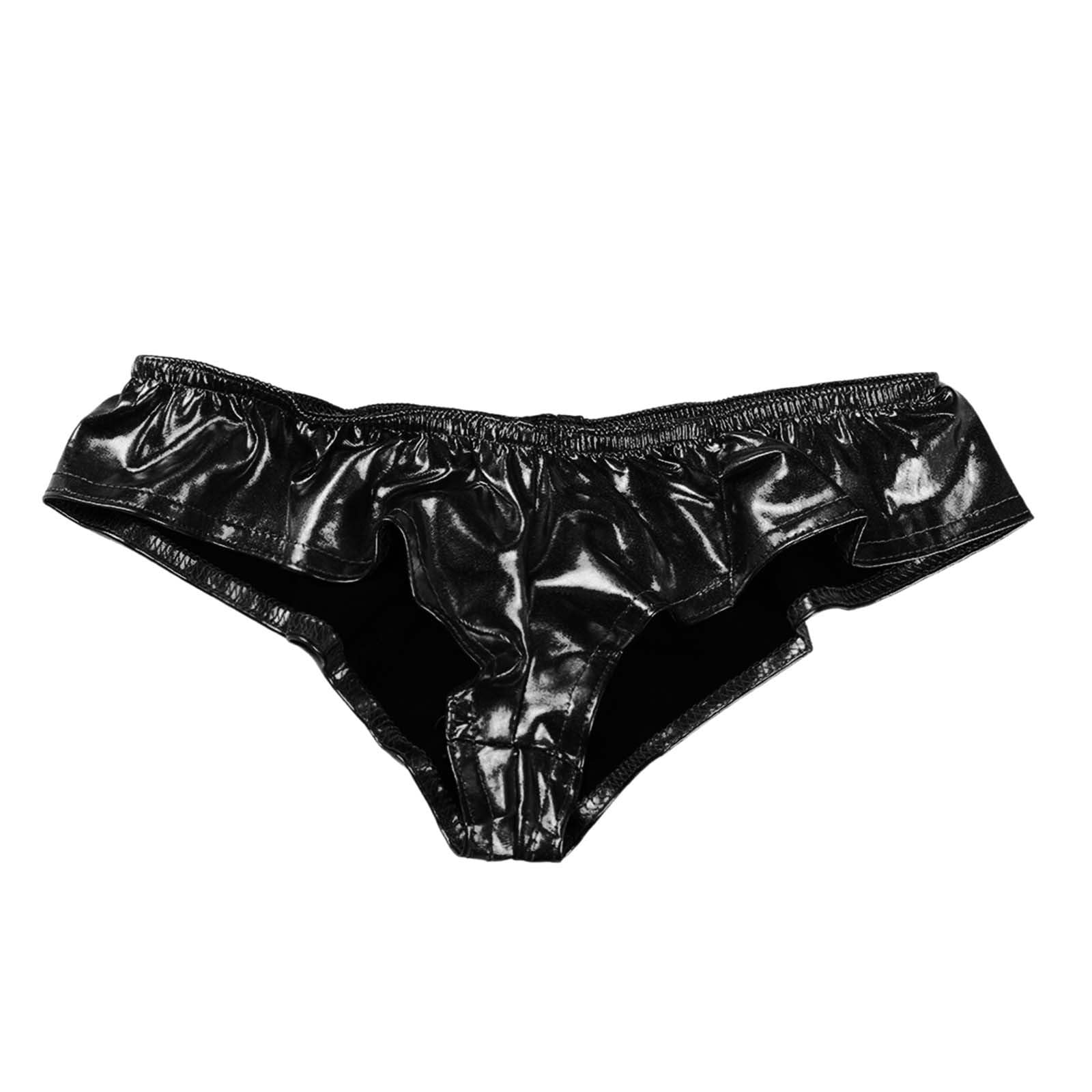 Donne Effetto Bagnato Perizoma dell'unità di Elaborazione Mutandine di Cuoio di Un Pezzo della Biancheria Intima più Il Formato Wetlook Pantaloni a Vita Bassa