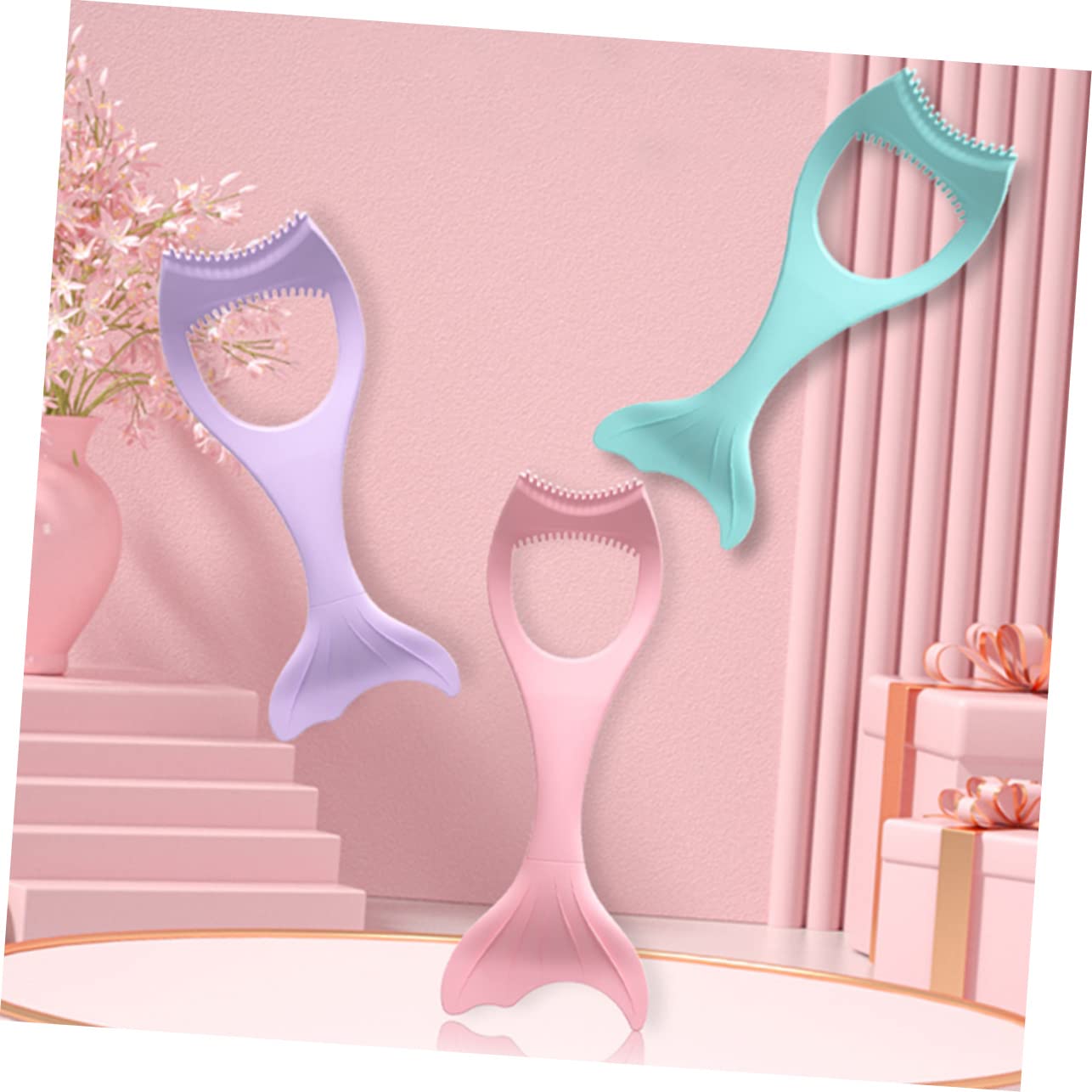 FRCOLOR 5pezzi Strumento Eyeliner Riutilizzabile Silicone Per Trucco Occhi Applicatore Professionale Per Sottile e Labbra Facile Da Pulire e Multi-funzionale