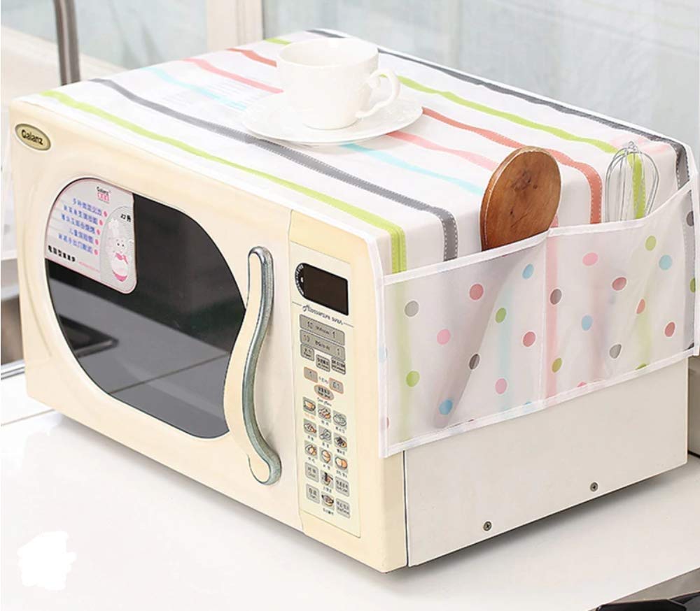 JB Export Dustproof Microwave Oven Cover with 2 Pockets Waterproof Greaseproof Oil Proof Oven Cover 85 x 35 cm (Assorted Design)-image-29
