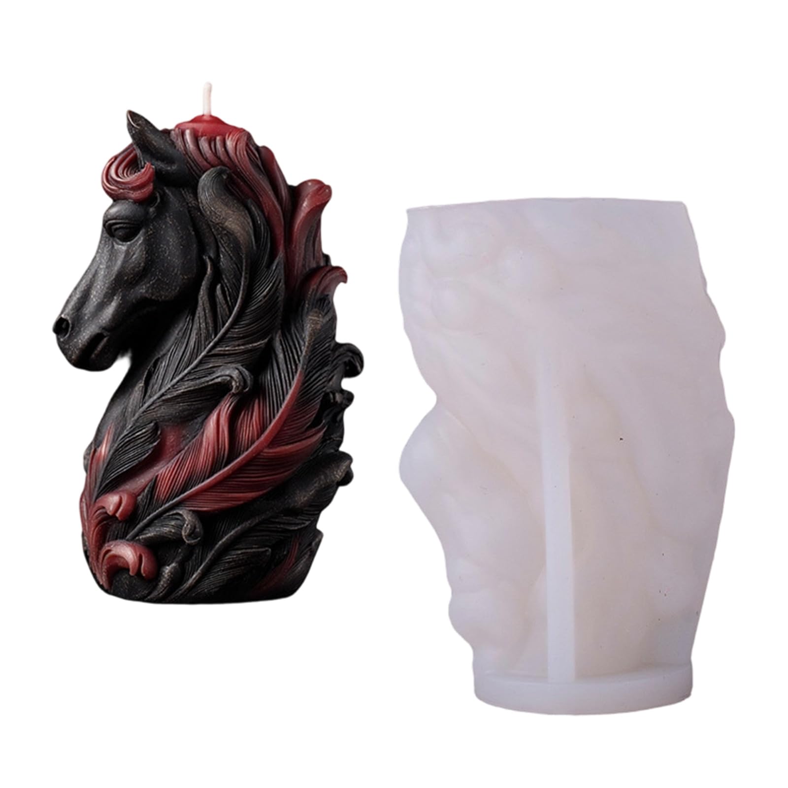 JDNH Horse Head Shape Silicone Easy Demold for Cake Fondant Festival Decoration Mold