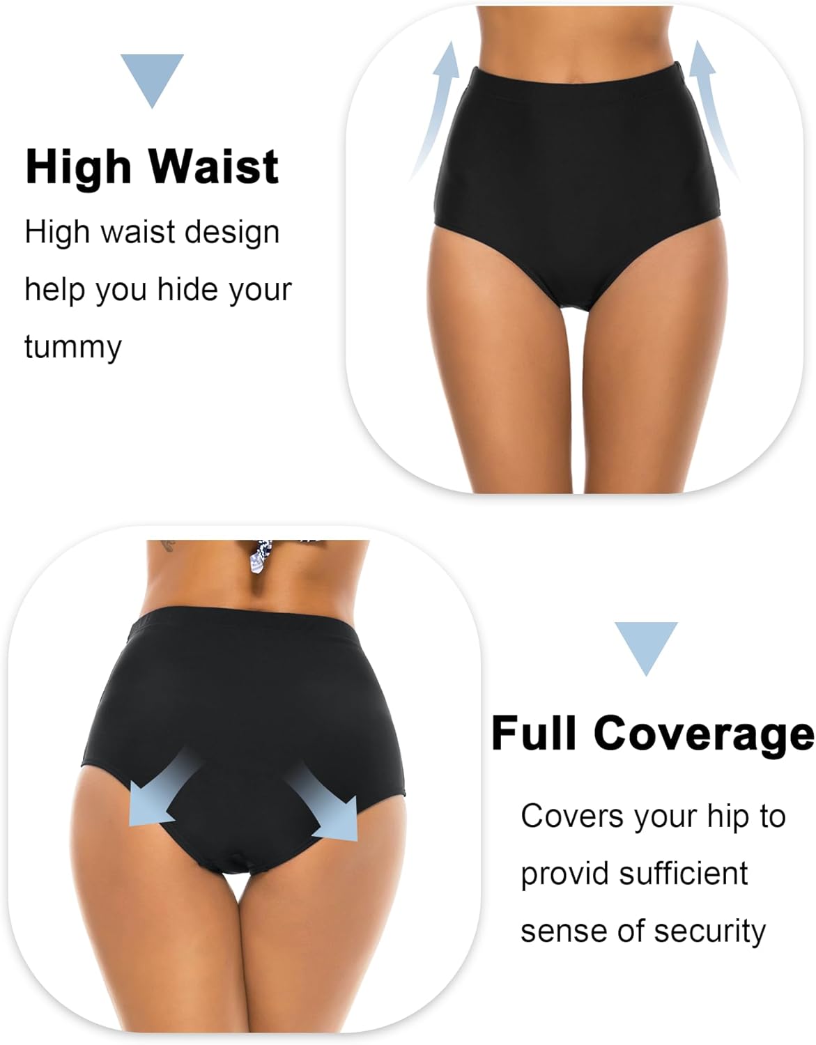 Bonneuitbebe Women Swim Bottoms High Waisted Bikini Bottom Full Coverage Swimsuit Bottoms Bathing Suit Bottom - Image 4