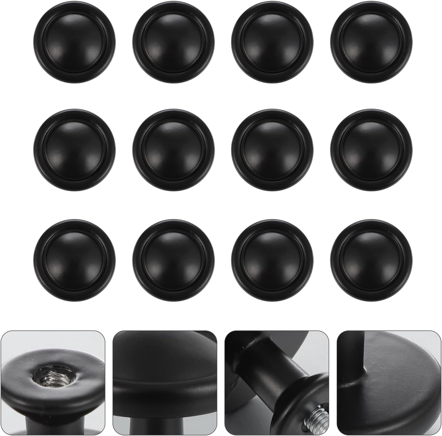 Knob Handles Drawer Cabinetdoordresser Knobs Handle Style VintaCloset Kitchen Aluminumeuropean Round Alloy Black Inzinc - (Color: Black, Size: XXL)